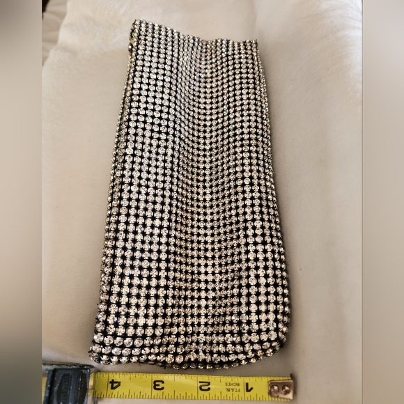 Marciano Silver Crystal Clutch w/ Chain - Picture 4 of 5